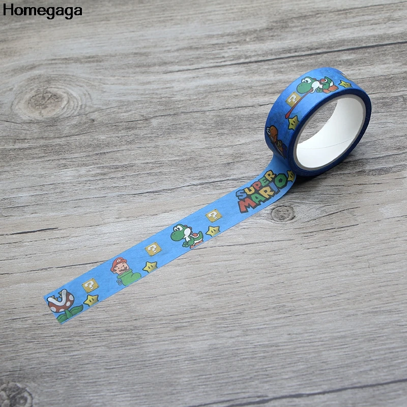 Homegaga Супер Марио мультфильм мода мультфильм смешной васи diy Скрапбукинг клейкая маскирующая Лента Печатный шаблон наклейки D2002