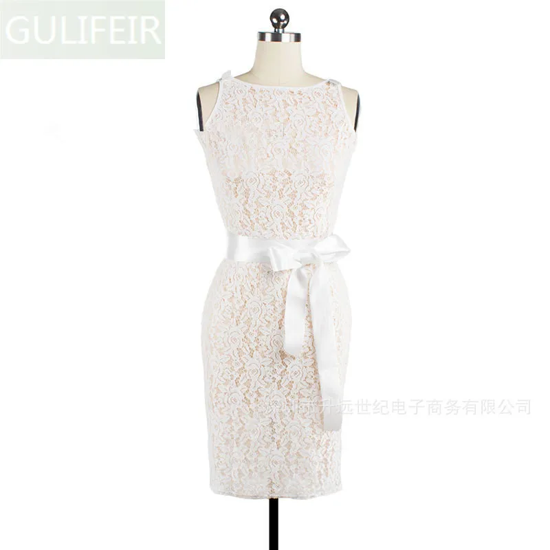 GULIFEIR Women dress Elegant Delicate backless Lace Casual Party Evening Bodycon Special Occasion Bride maid of Dresses | Женская одежда