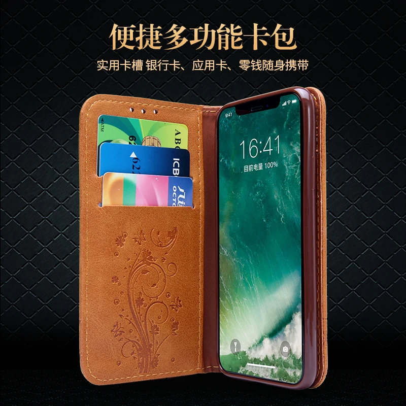 Чехол-Кошелек из искусственной кожи с подставкой чехол для iPhone 6 7 8 X plus отделением