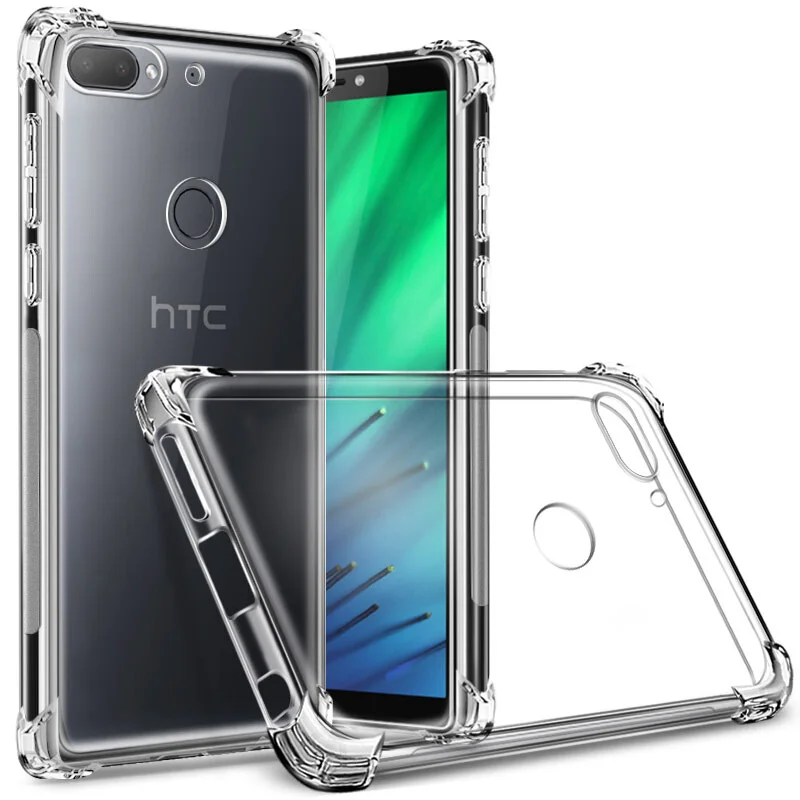Мягкие прозрачные чехлы из ТПУ для HTC Desire 12 Plus + 6 дюймов защитный чехол телефона -