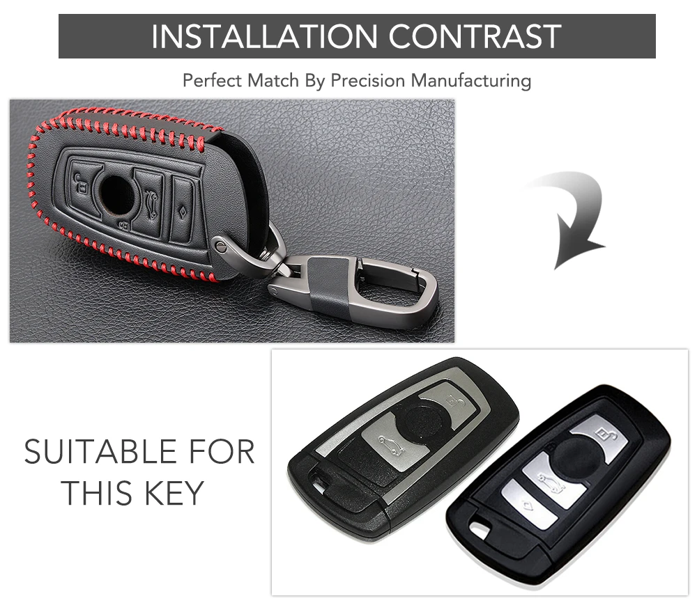 3 кнопки Кожаный Автомобильный Брелок дистанционного управления с ключом чехол