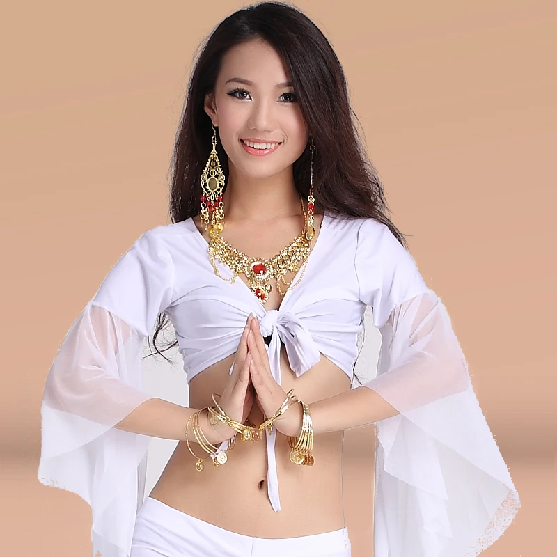 Женский костюм для танца живота хлопковый бандажный топ с кристаллами и футболки