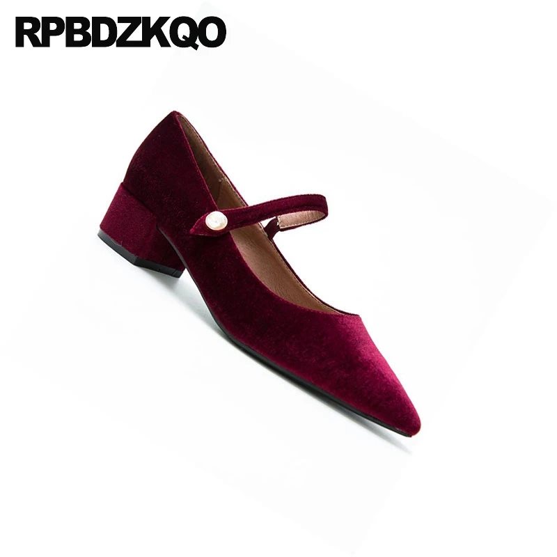 Указательный палец невесты Туфли на низком каблуке Мэри Джейн Размер 4 34 Короткая