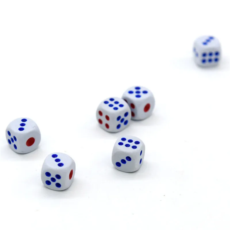 

20pcs white dice set 12mm six-sided rounded opaque dice standard gambling game toys