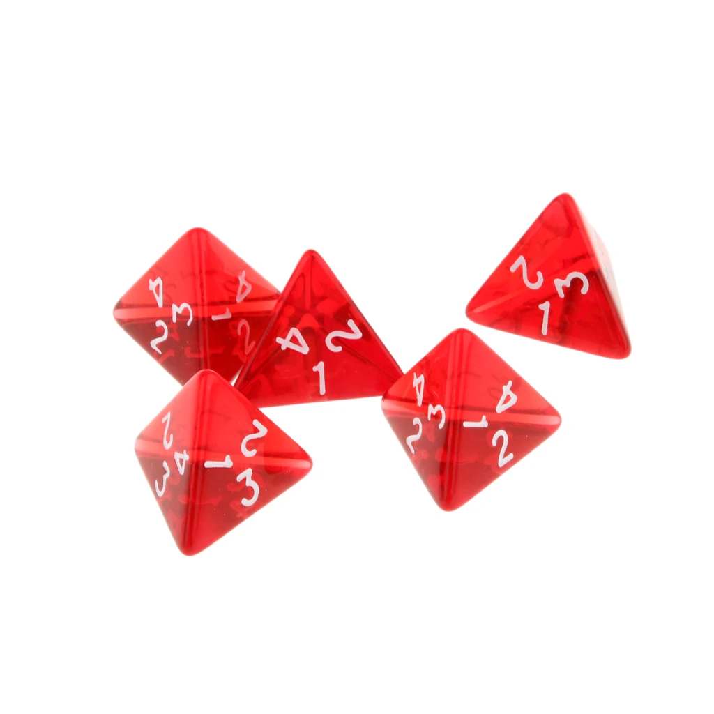 40 Pcs Dice Set D4 for D&ampD Board Game Red Acrylic Polyhedral Bulk Cup | Спорт и развлечения