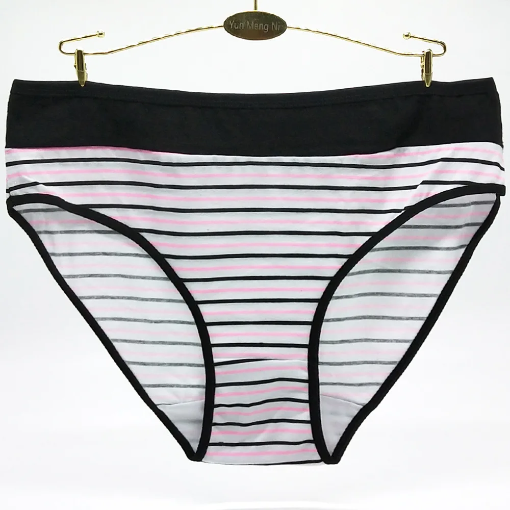 Free Shipping 12pcs/lot Big yards 2XL/3XL/4XL Women's Panties Striped Underwear Cotton Lady Mummy Pants Large Size |