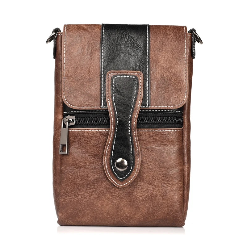 

Universal Phone Waist Bag Case Shoulder Bag Cover Pouch for Apple iPhone7 8 XR Multi Zipper Wallet Flip Leather Case for XS Max
