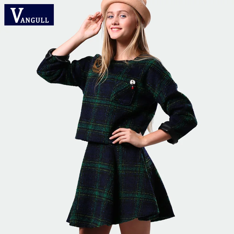 2016 Новая модная женская весенне Зимняя юбка и топ комплект из 2 предметов одежды