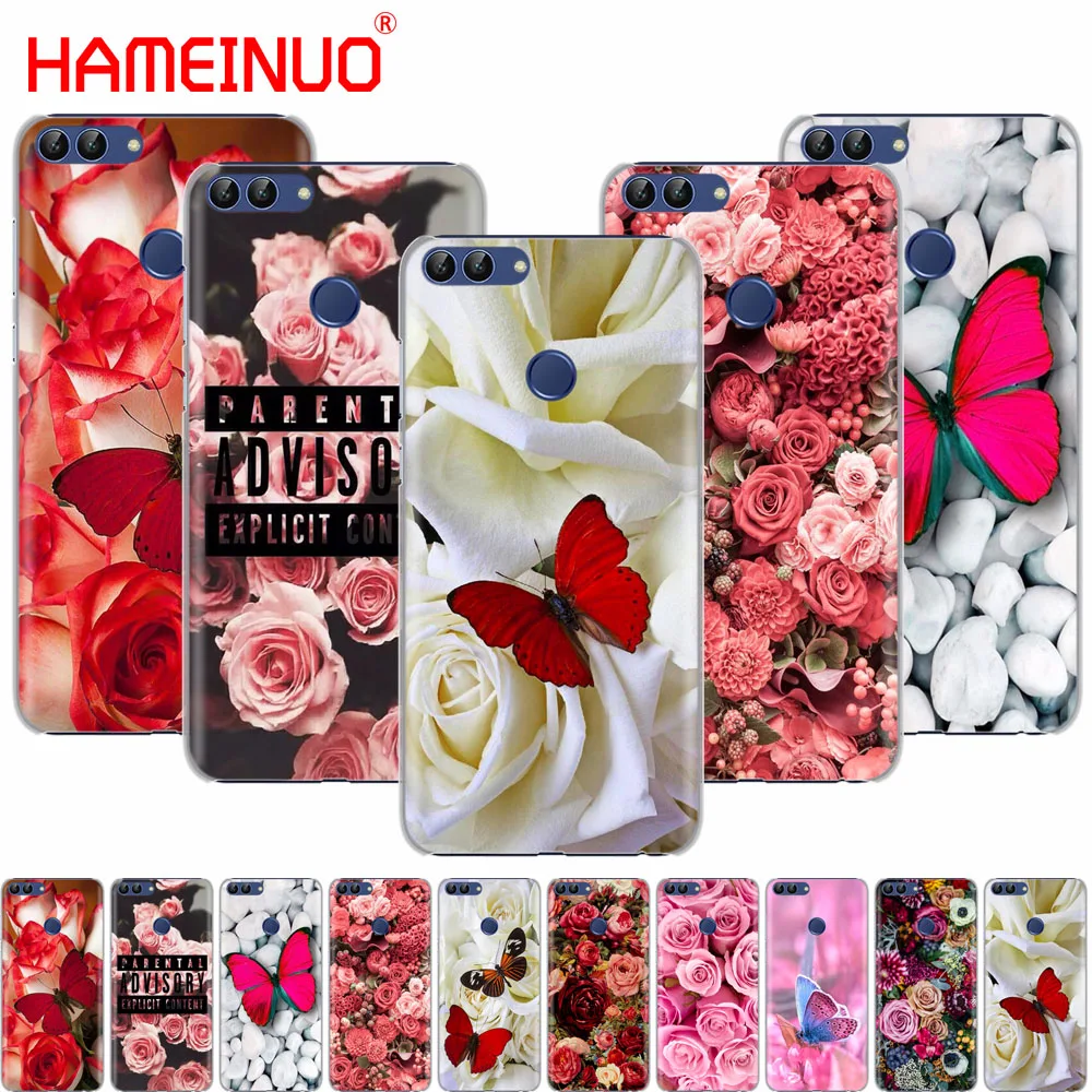 HAMEINUO чехол для сотового телефона с красной бабочкой и белыми розами huawei Honor Y5 7C Y625