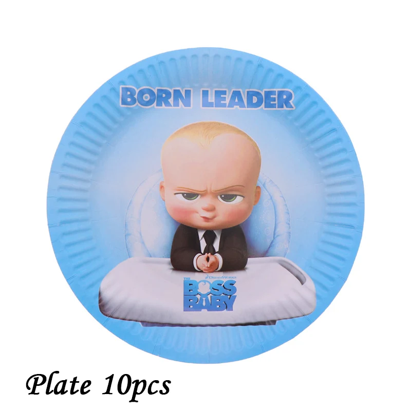 Plate Мультфильм Baby Boss Тема 10 шт./лот тарелка чашка одноразовая посуда boss вечерние украшения принадлежности для детского душа - Цвет: Plate