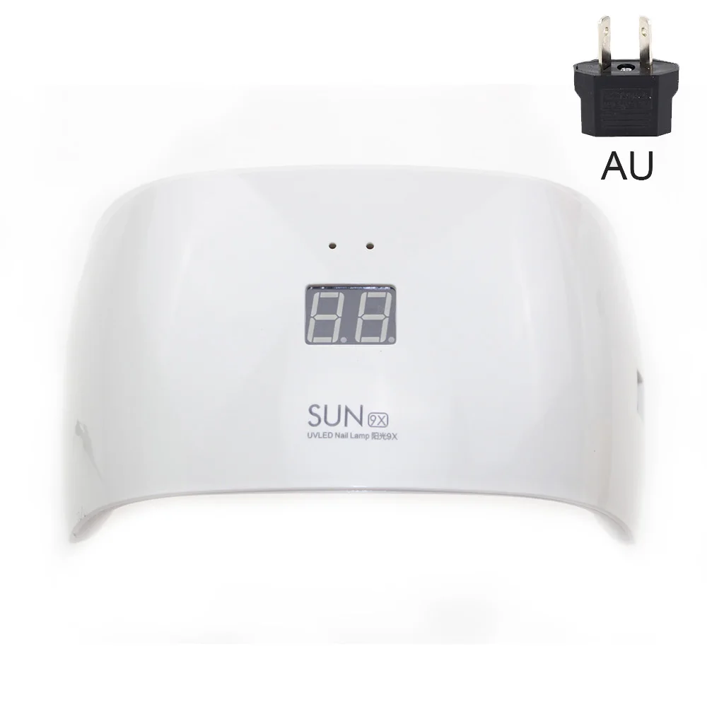 White AU SUN 9X лампа для ногтей УФ светодиодный светильник для маникюра Max18W UF лампы профессиональная Сушилка для ногтей гель лак Lampara 9 светодиодный s - Цвет: White AU