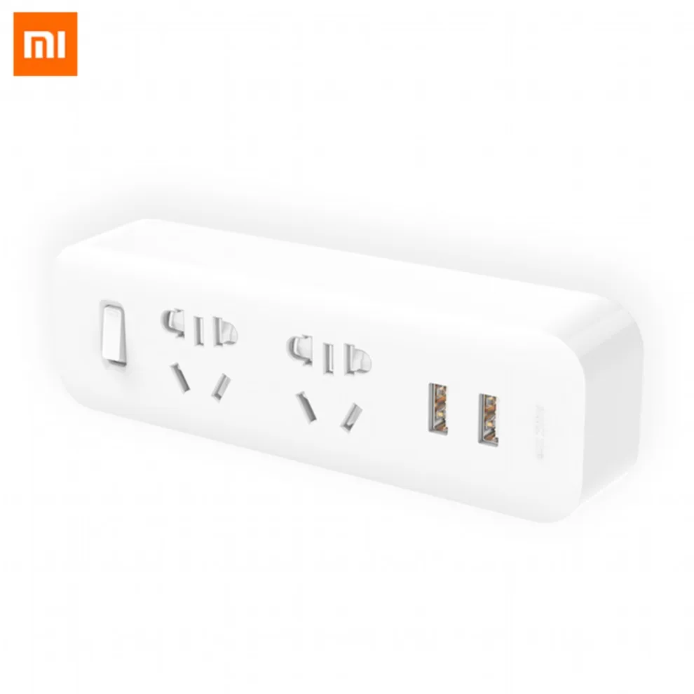 Xiaomi Mijia преобразователь питания портативный штекер Адаптер для путешествий для домашнего офиса 5 в 2.1A 2 розетки 2 USB быстрая зарядка - Цвет: Original China Plug