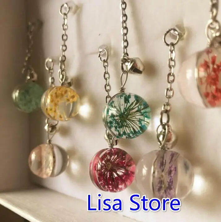 Бесплатная доставка 24 шт. (2 коробки) хрустальный шарик с высушенным цветком