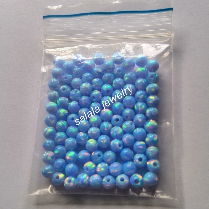 100 шт./лот 3 мм OP26 круглые шарики опал бусины синтетические полностью