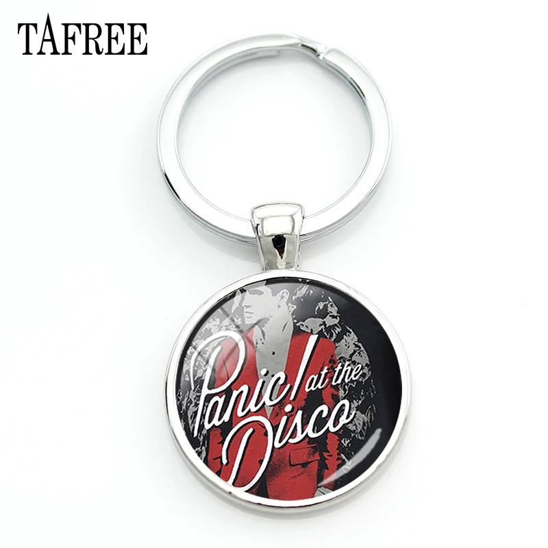 

TAFREE Alternative Rock Panic! At the Disco Pendant Keychains Classic American Rock Band Keyring Car Key Best Friend Jewlry PD88