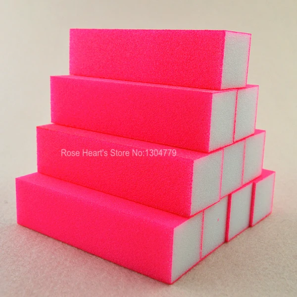 

10 PCS Pink Fluorescent color Nail Art Buffer Block Sanding File Nail Care Tool beauty salon equipment