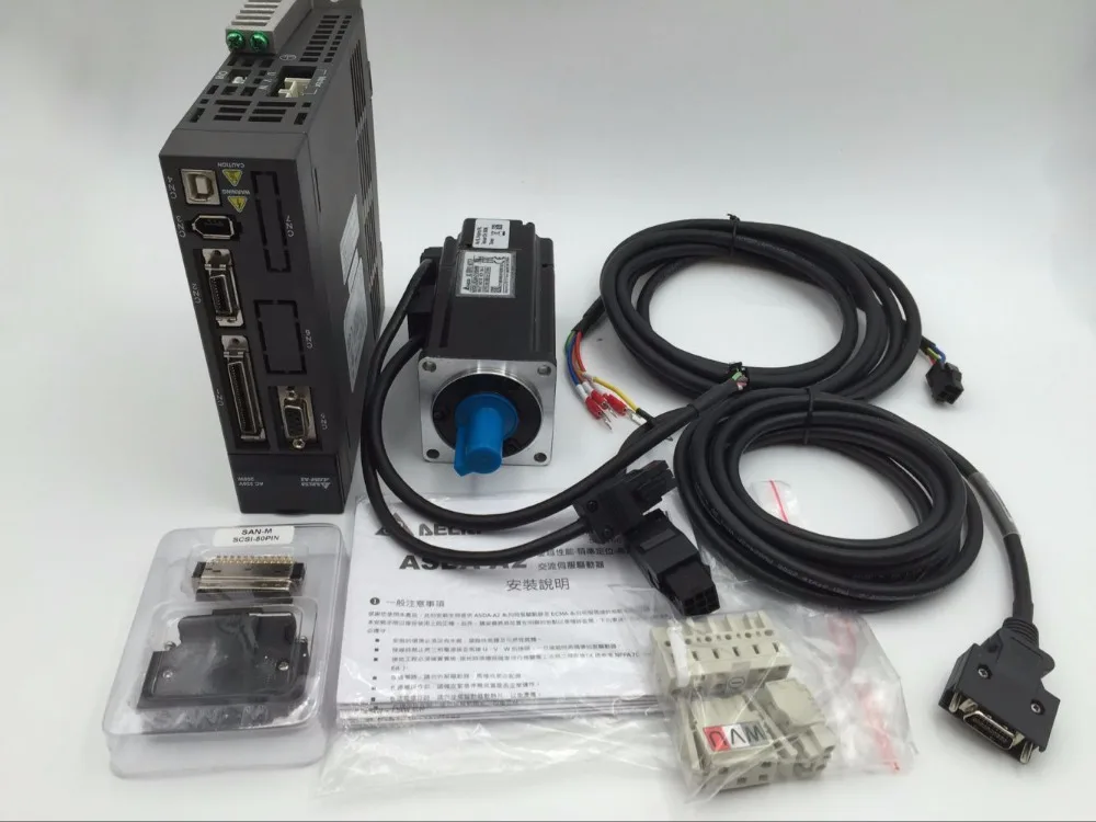 2KW Delta Серводвигатель Наборы 220V AC Servo Системы CNC 100 мм 6.37NM 3000r/мин ECMA C11020RS + ASD A2 2023 L с 3