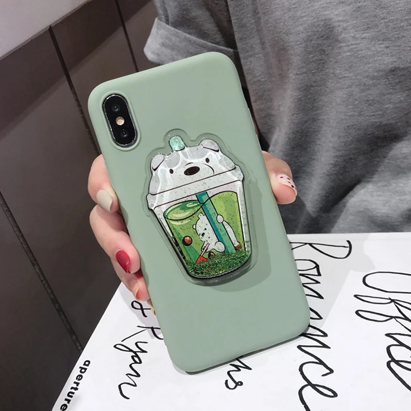 Милый чехол для чашки с напитками для huawei P Smart P30 Pro P20 P9 Lite mini P8 Lite P10 селфи милый мягкий чехол из ТПУ с медведем