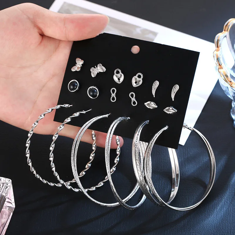 Женский комплект сережек гвоздиков YANG & RH сережки гвоздики серебристого цвета в