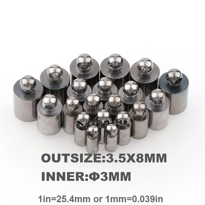 3.5x8mm 50pcs 50 шт. 5 цветов металлические застежки крючки шнуры концевые колпачки шнур для изготовления ювелирных изделий браслет ожерелье DIY ювелирных изделий - Цвет: 3.5x8mm 50pcs