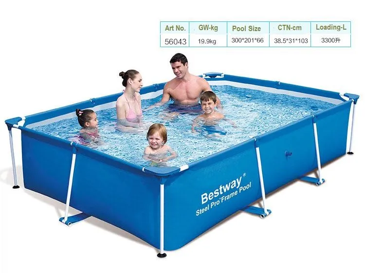 56424 Bestway 400*211*81 см/15" x 83" x 3" стальная профессиональная оправа бассейн/большой подвижный прямоугольник семейная оправа бассейн/