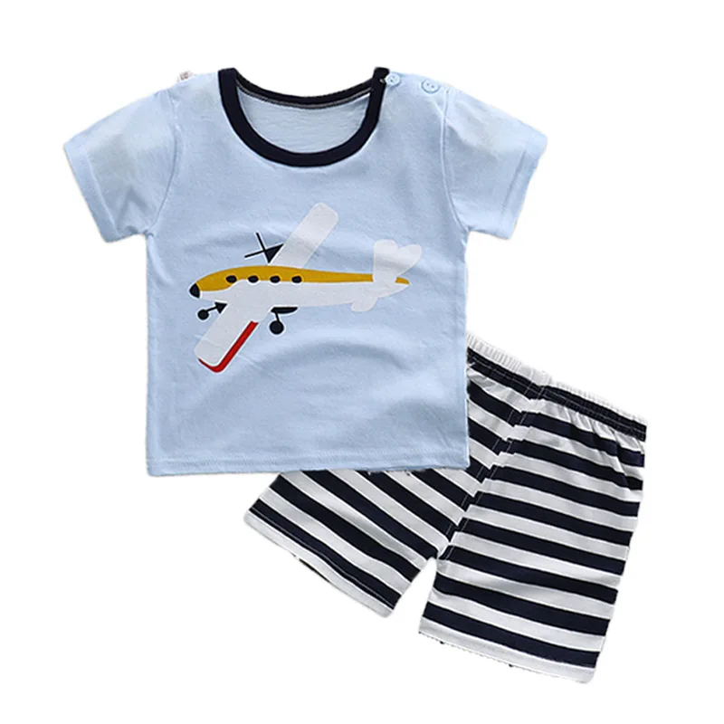children's short sleeve shorts boys and girls cotton suit baby t - shirt two-piece tide 2018 new summer P951 | Детская одежда и
