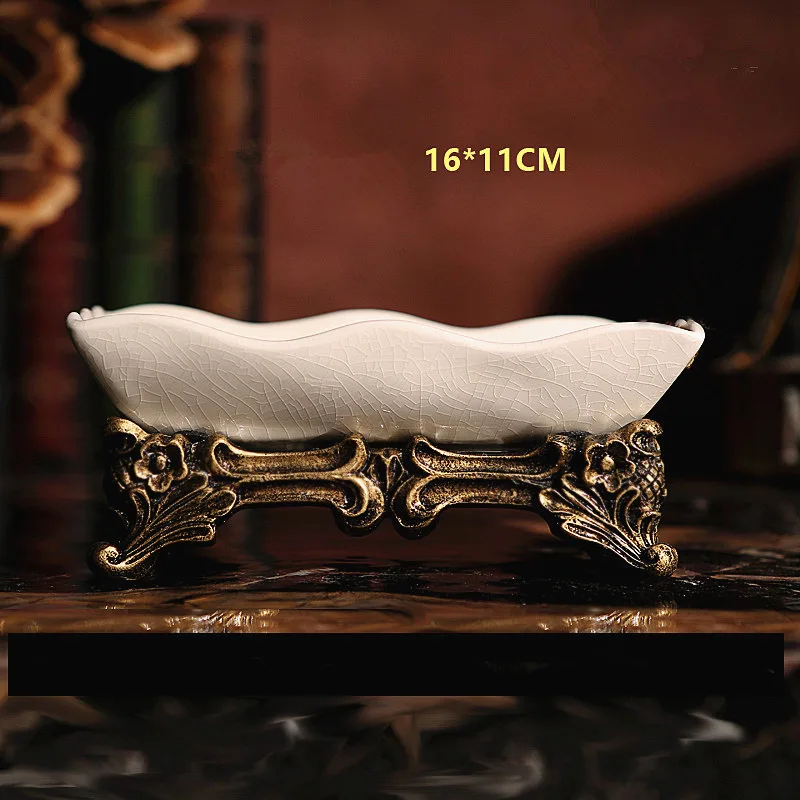 Soap Dishes B Европейский стиль ледяная трещина фарфоровая керамическая мыльница, дозаторы для жидкого мыла бутылка, стакан для ванной зубной щетки, наборы оборудования для ванной - Цвет: Soap Dishes B
