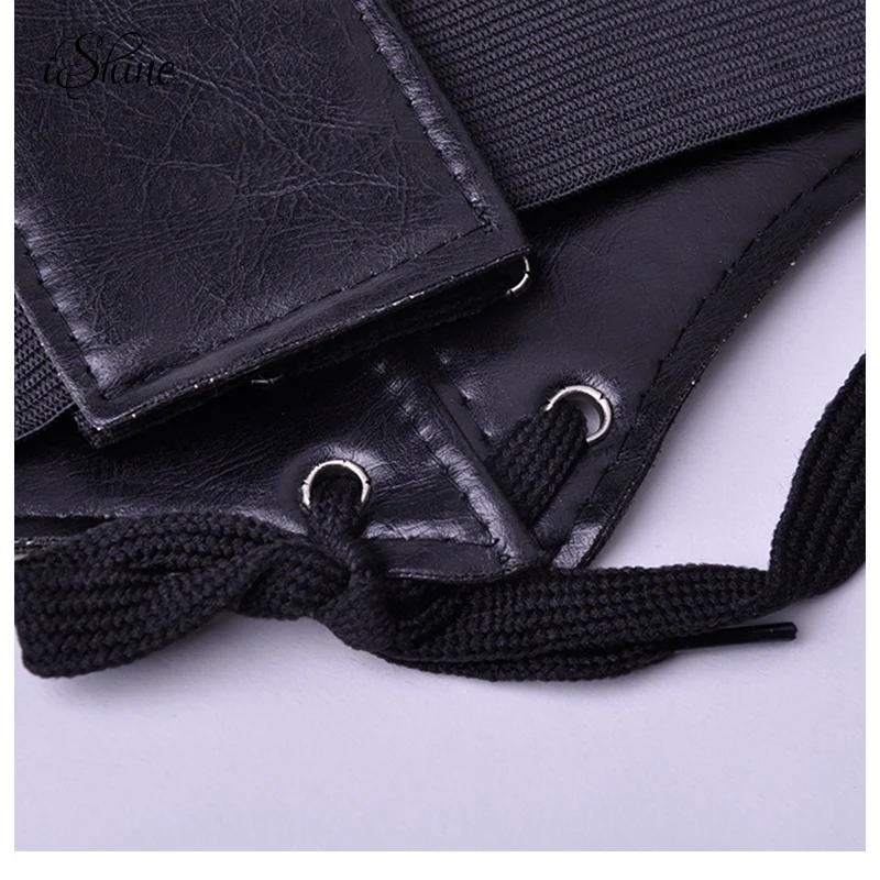 Универсальный женский черный пояс из искусственной кожи с широким поясом на