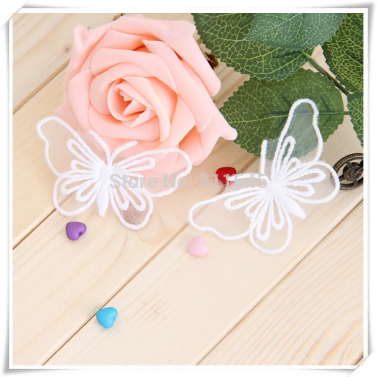 

20 шт. в партии, бесплатная доставка, новое прибытие Сделай Сам органза Аппликация бабочки из кружев патчи для одежды