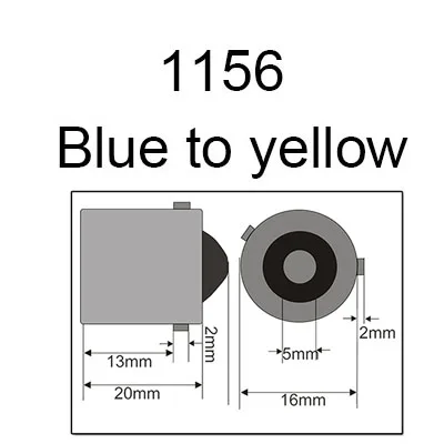blue to yellow 1156 DRL указатель поворота светильник s S25 1156 BAU15S BAY15S T20 7440 светодиодный 12V автомобильный светильник с двумя Цвет 54 SMD светодиодный сигнал поворота, стоп-сигналы H - Испускаемый цвет: blue to yellow 1156