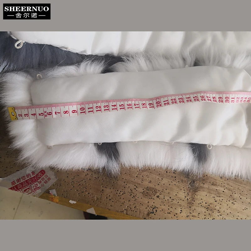 Sheernuo 100% мех лисы большой меховой воротник пуховик шапка пальто обычная шерсть