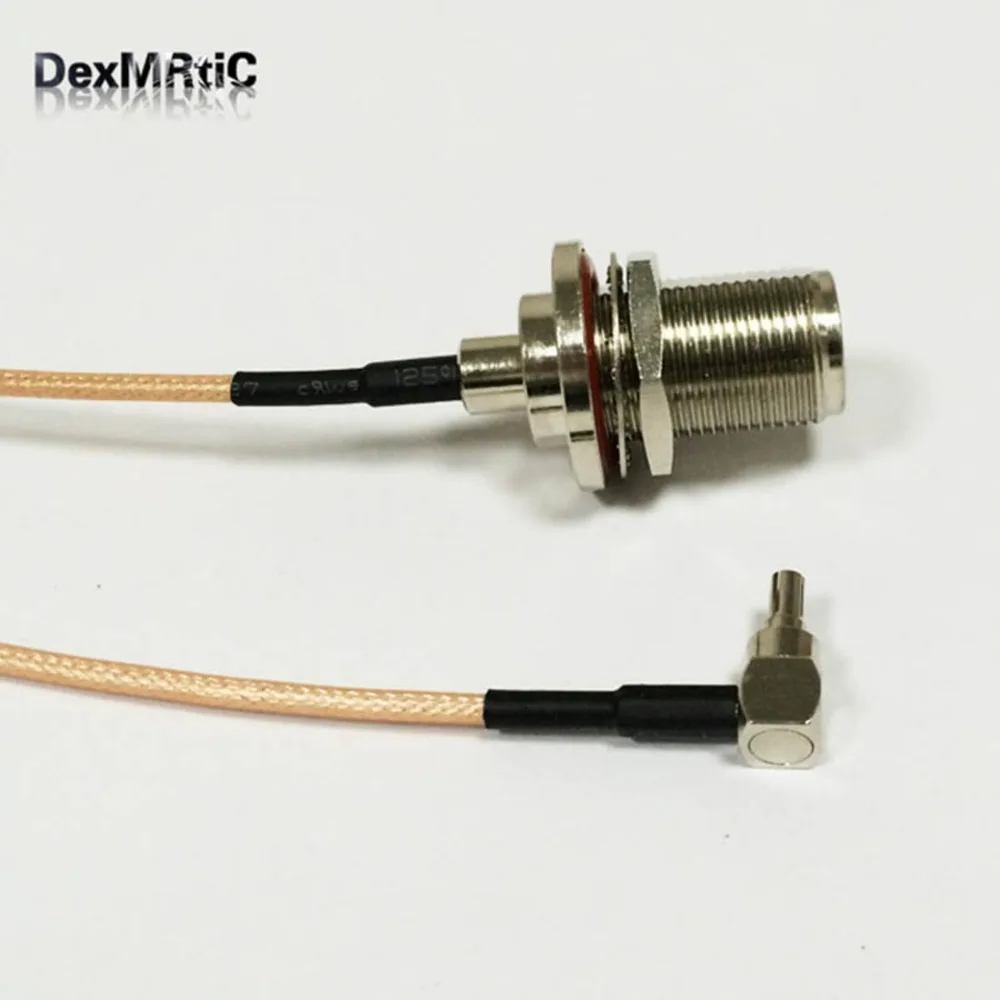 НОВЫЙ N женский переборка К CRC9 правый угол Пигтейл кабель адаптер RG316 15 см оптовая