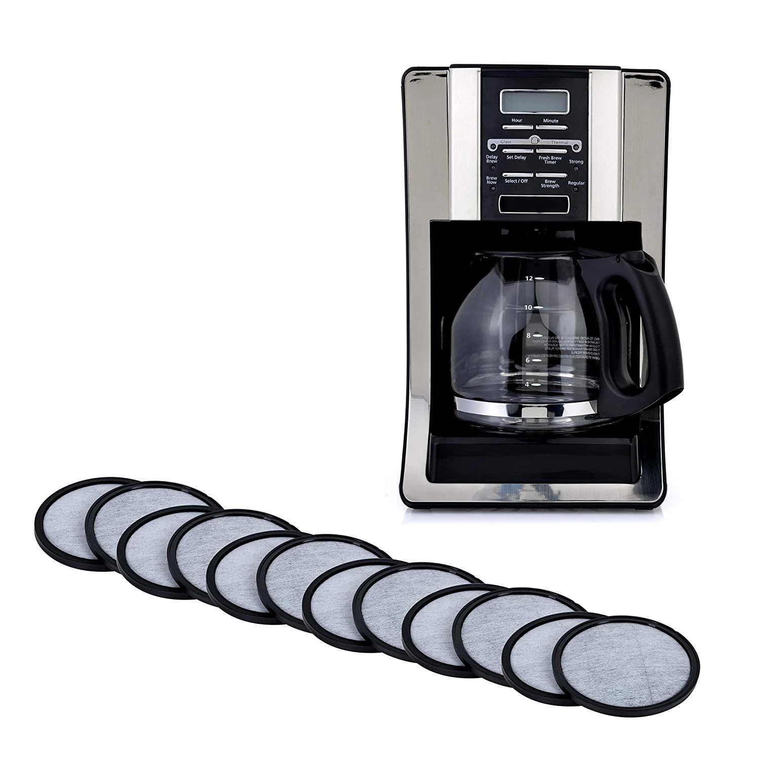 12pcs Compatible Water Filter Discs Universal Fit for Mr Coffee Filters Replacement Charcoal | Бытовая техника