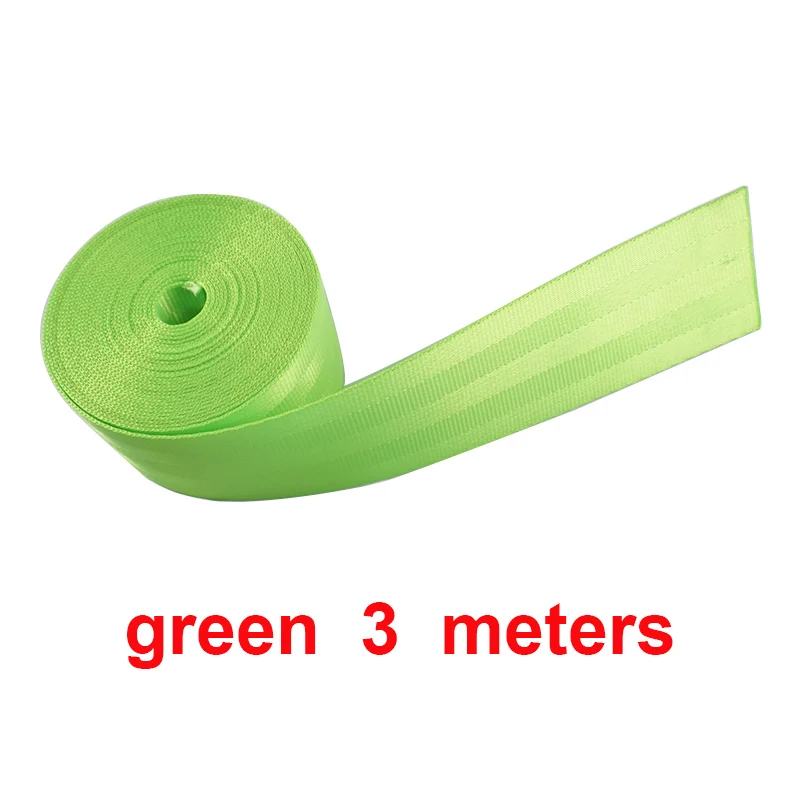 green-3m GSPSCN 3 м/5 м ремень безопасности лямки утолщенный автомобильный ремень безопасности Жгут Рюкзак ремень мода цвет ленты европейский стандарт - Название цвета: green-3m