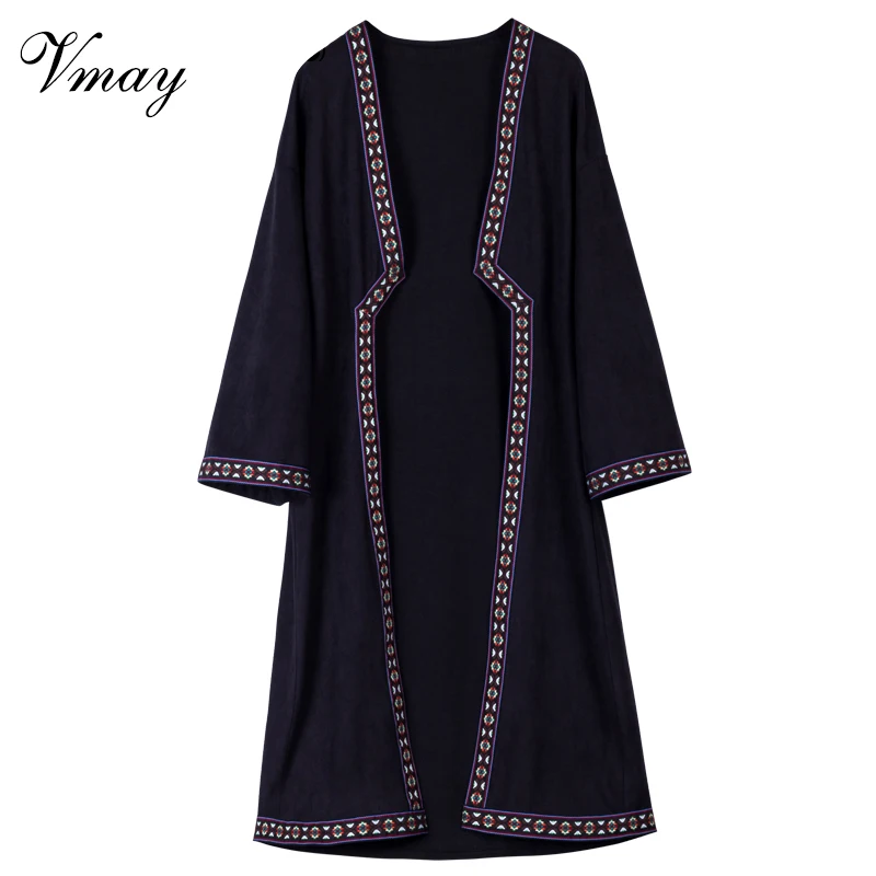 Vmay Women Vintage Bohemian Shirt 2018 New Arrival Patchwork Butterfly Sleeve V-Neck Boho Style Cardigan Top Female V1710417 |