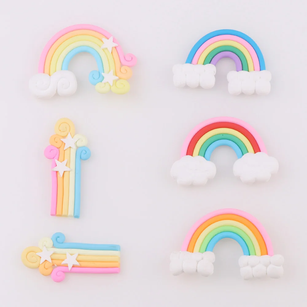 10 шт. Милая полимерная глина фотоэлемент радужные миниатюры украшения для