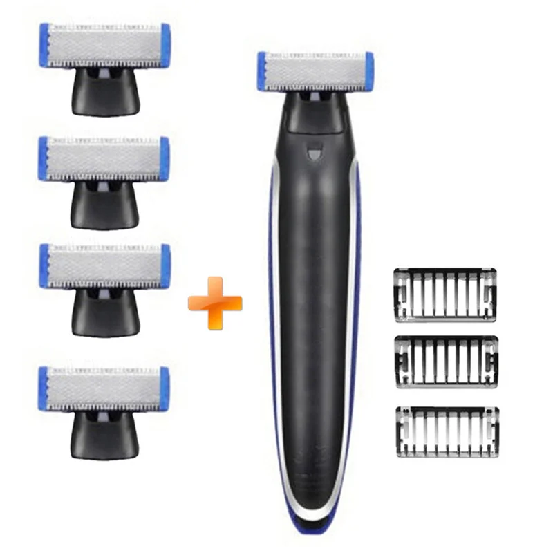 1device 4blades Многофункциональная перезаряжаемая Бритва для мужчин, перональная Чистящая Бритва для волос, триммер и гипер-улучшенная гладкая Бритва для мужчин - Цвет: 1device 4blades