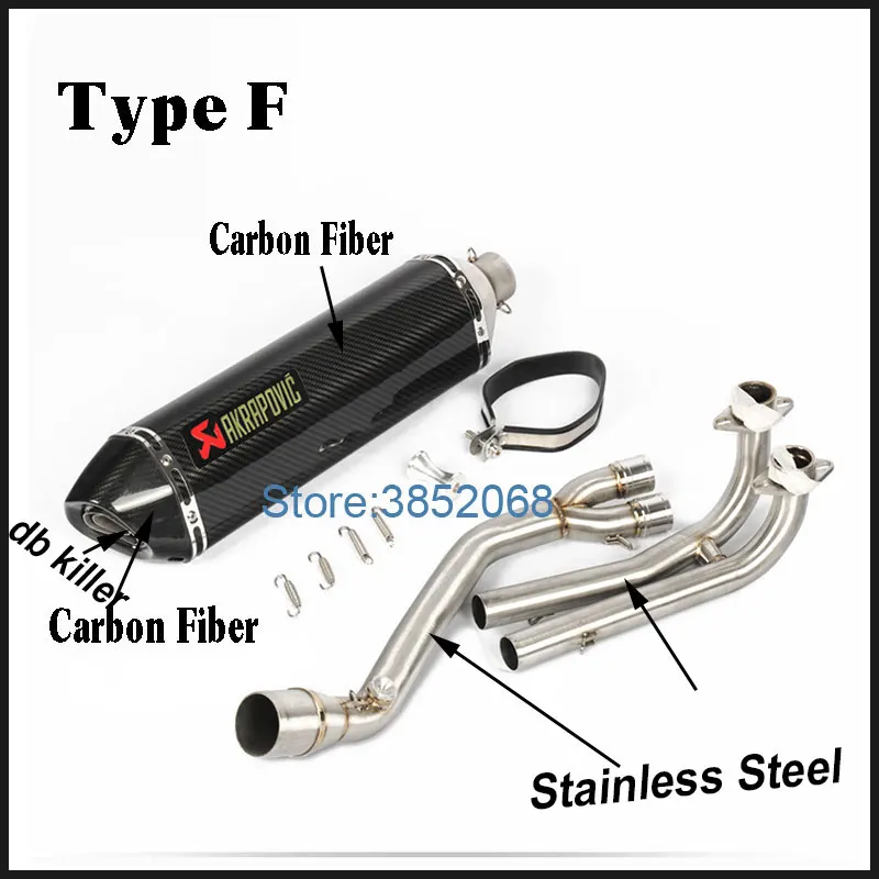 Motorcycle TMAX530 TMAX500 Exhaust Conenct Middle Pipe and Akrapovic Muffler Full System Fit for (08-16 ) Year | Автомобили и
