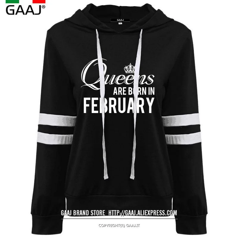 Женские толстовки с капюшоном с надписью «queen s Are Born In October Febuary May», брендовая одежда, повседневная модная толстовка с надписью «queen», спортивный костюм