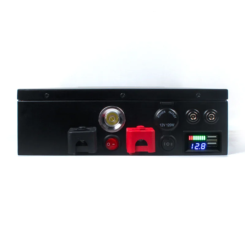 12,8 V 70AH LiFePo4 Портативный внешний аварийный источник питания с двумя USB перезаряжаемыми батареями 21700 26650 литиевая батарея