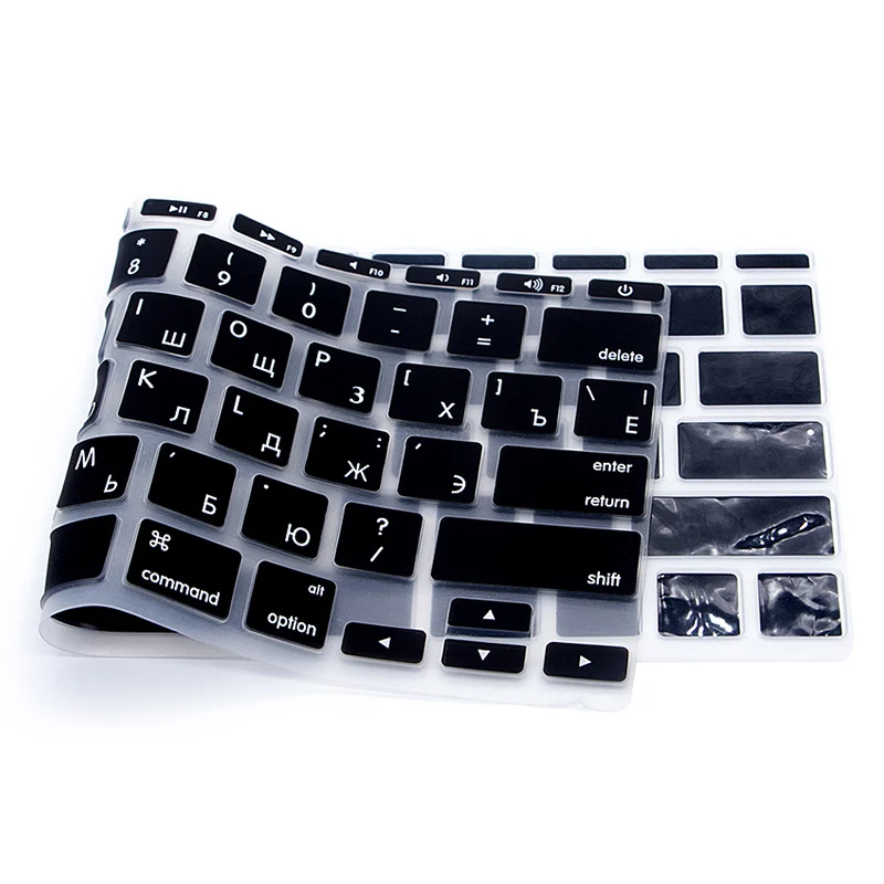 2 цвета, Защитная пленка для клавиатуры США и России для Macbook Air Pro retina, 11 дюймов, чехол для ноутбука Mac book, гелевый Чехол, черный