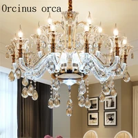 european style luxury luminous crystal chandelier living room dining room bedroom american style creative candle chandelier