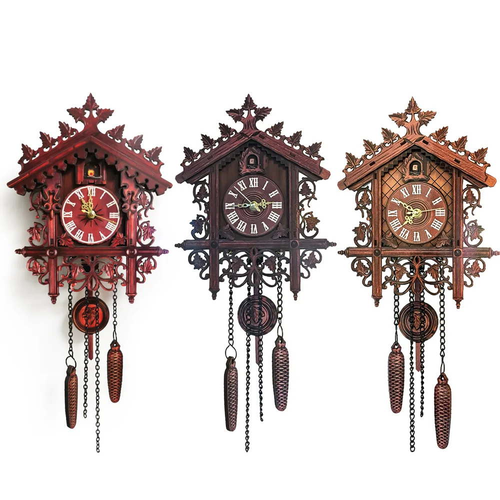 Ретро винтажные часы Cuckoo настенные ручной работы резьба по дереву дерево дом