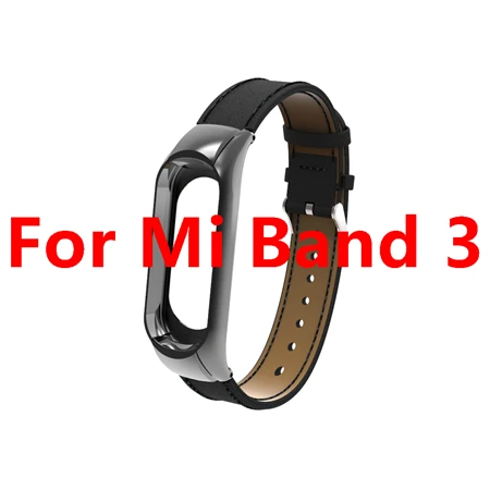 Black For Band 3 Кожаный ремешок mi Band 4 для Xiaomi mi Band 4 mi band 4 умный Браслет Анти-потеря спортивный браслет mi Band 3 ремешок умные аксессуары - Цвет: Black For Band 3
