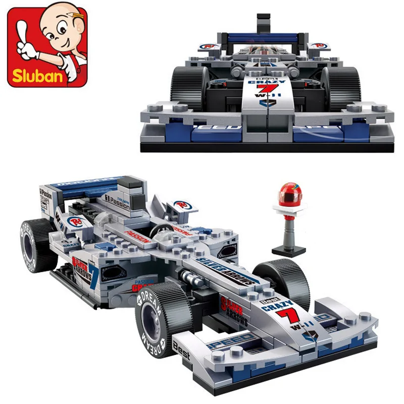 Классические строительные блоки Sluban F1 гоночная Комбинированная Модель монтажные блоки пластиковые DIY Кирпичи игрушки для детей подарок - Цвет: 0352
