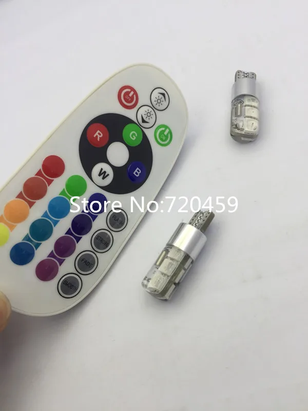 2 шт. SMD5050 RGB автомобильная лампа для чтения T10 с пультом дистанционного управления
