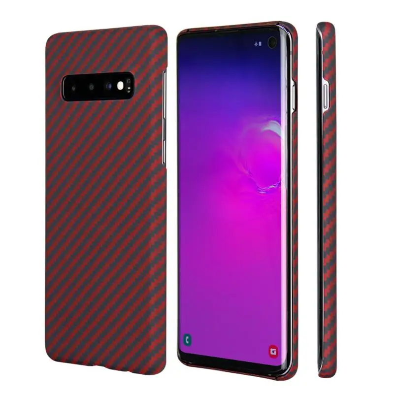 Red Защитный чехол из тонкого арамидного волокна для samsung S10, S10+, S10 Plus, S10e, минималистичные тонкие чехлы из углеродного волокна - Цвет: Red