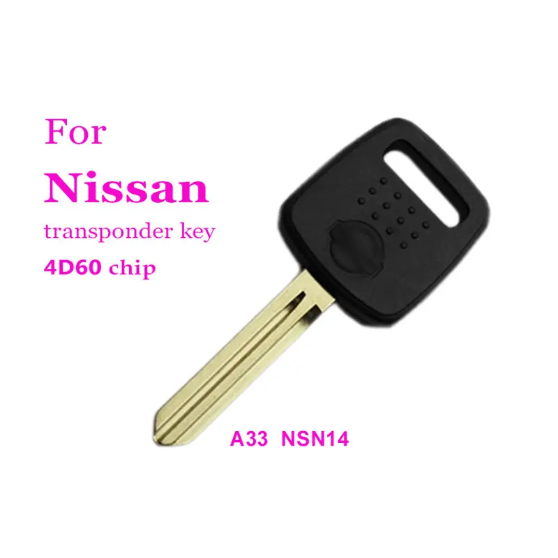 Автомобильная сигнализация Nissn A33 ключ транспондер 4D60 чип NSN14 лезвие ключа 2