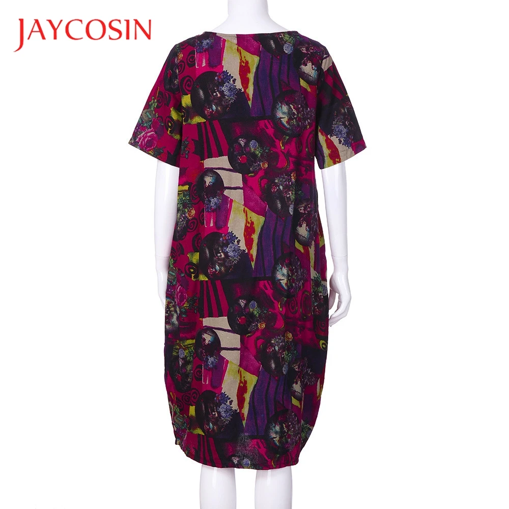 JAYCOSIN размера плюс платье туника итальянский стиль летнее женское в этническом
