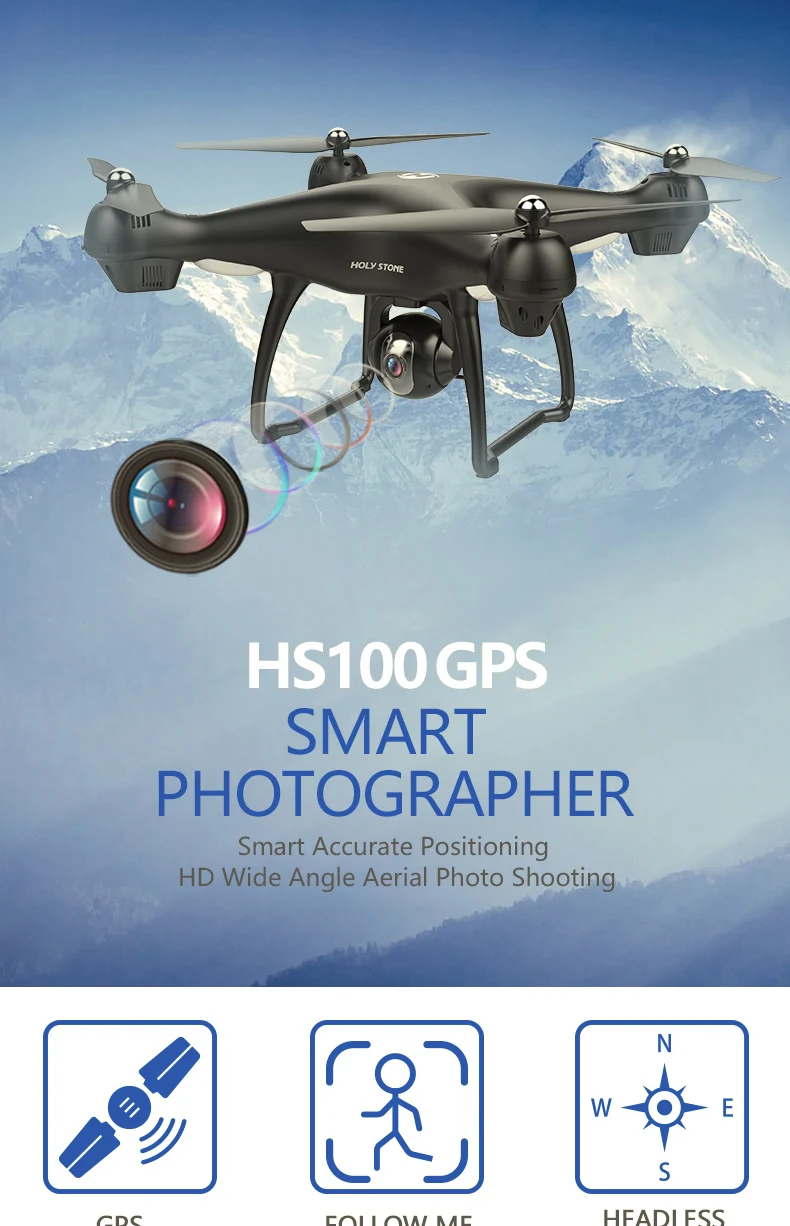 Святой камень HS100 Дрон GPS Profesional FPV Wi-Fi камера HD 1080P селфи RC Quadcopter GPS беспилотники 500 м RC вертолет Квадрокоптер